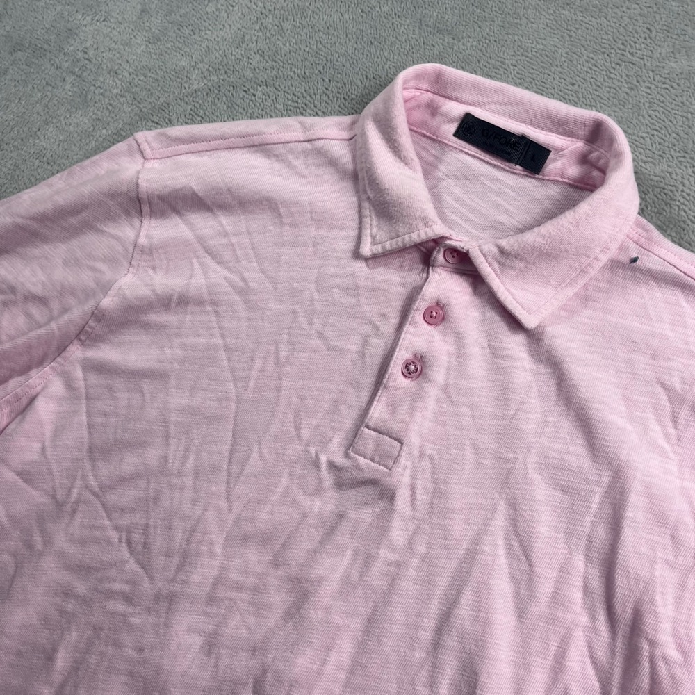 G/FORE‎ Mens Slub Cotton Polo Shirt Pink Short Sleeve Golf Casual Size Large